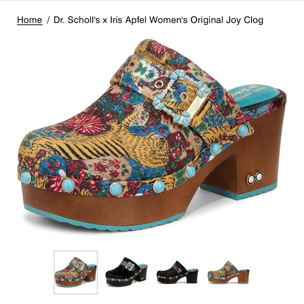Dr.Scholls x iris apfel platform clogs